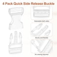 thumbnail image 3 of 4 Pack Quick Side Release Buckle, 0.8" Plastic Buckle Clip, Transparent, 3 of 7