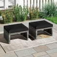 thumbnail image 2 of YEXJ 2 Pieces Patio PE Rattan Ottomans, Multipurpose Outdoor Footstool Footrest Additional Seating Side Table with Soft Zippered Cushions for Deck, Garden, and Yard (Black), 2 of 9