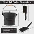thumbnail image 2 of Pure Garden Metal Ash Bucket with Lid, Shovel, and Broom, 2 of 10