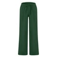 thumbnail image 2 of Daeful Mens Trousers Drawstring Pants Summer Solid Fashion Sweatpants Dark Green 2XL, 2 of 9