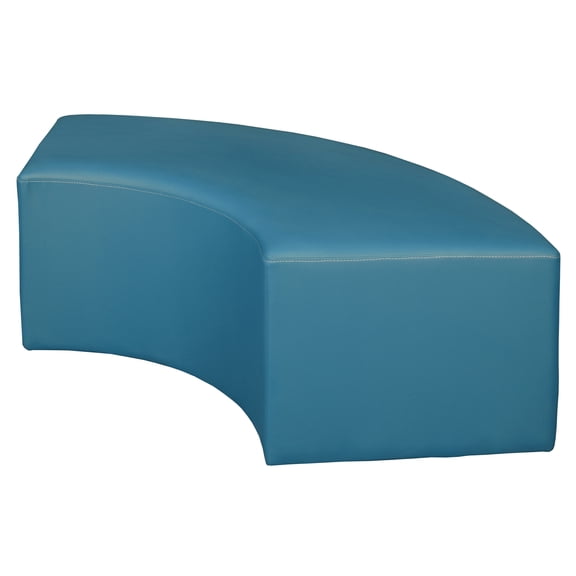 Regency Aurora Curved Vinyl Ottoman- Peacock Teal