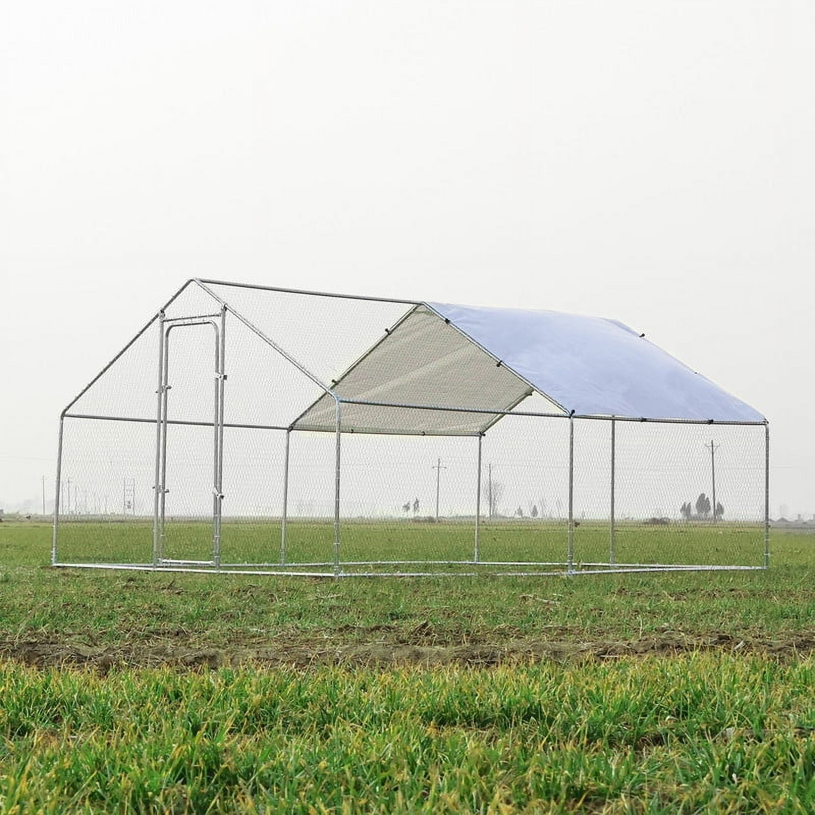 Walnest 13x10ft Large Metal Chicken Coop, Walk-in Chicken Run Coop, Outdoor Poultry Hen Cage,Waterproof and Anti-UV Cover Pet Playpen for Ducks, Chickens and Rabbits