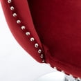 thumbnail image 6 of 360-Degree Swivel Accent Armless Chair in Fluffy Velvet Fabric, Adjustable Seat Height Barstools Chair with Upholstered Chrome Base for Home Kitchen, Pub, Burgundy, Set of 2, 6 of 9