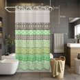 thumbnail image 5 of No Hook Sage Green Grey Boho Shower Curtain with Snap in Liner Set, Vintage Ethnic Tribe Abstract Art Waterproof Fabric Bathroom Curtains with See Through Top Window, Hotel Style Stall 54 x 78 Inch, 5 of 9