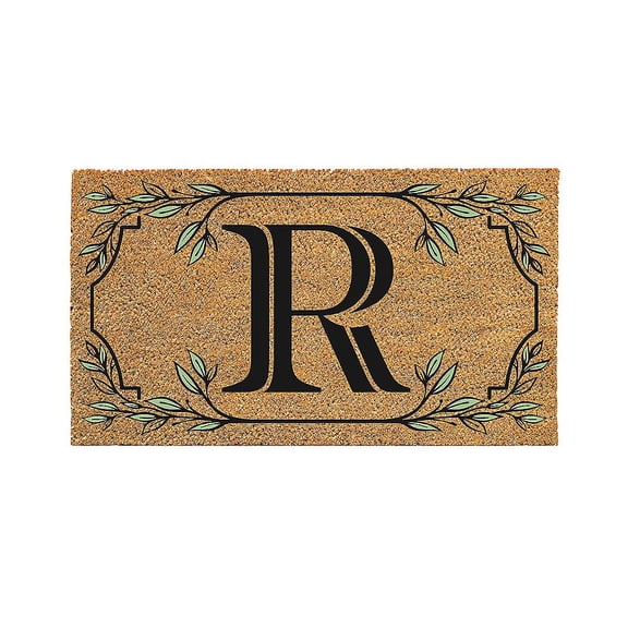 28" x 16" Monogram Coir Mat, Letter  "R"