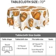 thumbnail image 3 of Fall Tablecloth 70 Inch Round Burnt Orange Pumpkin Table Cloth,Autumn Harvest Thanksgiving Stain Resistance Polyester Farmhouse Indoor Outdoor Table Covers for Kitchen Dining Party Picnic, 3 of 6