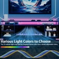 thumbnail image 5 of Waleaf 70" Fireplace TV Stand with Glowing Acrylic Pillars, 36" Electric Fireplace for TVs Up to 80", High Gloss Entertainment Center with 20-Color LED Lights, Black, 5 of 8
