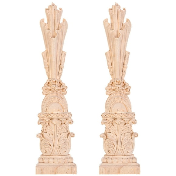 2 apliques de madera tallada para chimenea, decoración de gabinetes