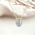 thumbnail image 3 of Diamond Pendant Necklace For Women | 5 Carat IGI Certified Oval Shape Lab Grown Diamond | Flaire Halo Lab Diamond Pendant Necklace 14K Yellow Gold | FG-VS1-VS2 Quality Friendly Diamonds, 3 of 4