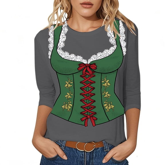 NJGRAE Tshirts Shirts for Women Oktoberfest Themed Casual T Shirt for Women Men Party Top with Short Sleeve Comfortable Round Neck Tee for Festival Travel Spring Fall OutFit Gym Workout Fitted Tees M