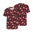 thumbnail image 3 of Daiia Ladybugs and Red Hearts Mens Baseball Jersey Button Down Shirts Short Sleeve Sports Uniforms-XX-Large, 3 of 9
