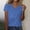 Blue, variant on HOMBOM T Shirts for Women Summer Graphic Tees Polka Dots V Neck Blue Young Womans Tops Short Sleeve