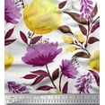 thumbnail image 1 of Soimoi Poly Georgette Fabric Leaves & Floral Artistic Print Fabric by the Yard 52 Inch Wide, 1 of 3