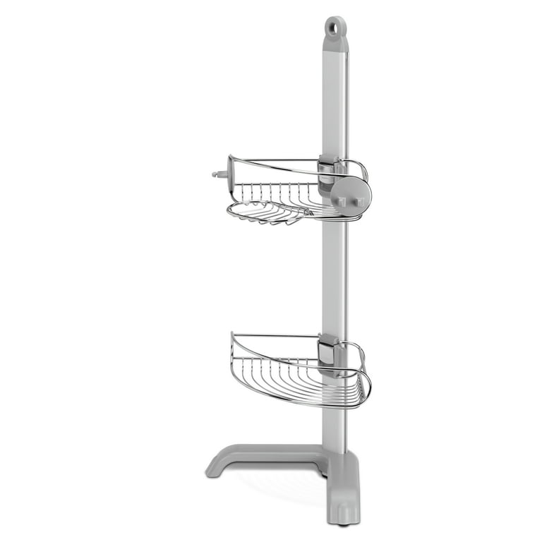 simplehuman Adjustable Shower Caddy, Stainless Steel and Anodized Aluminum  