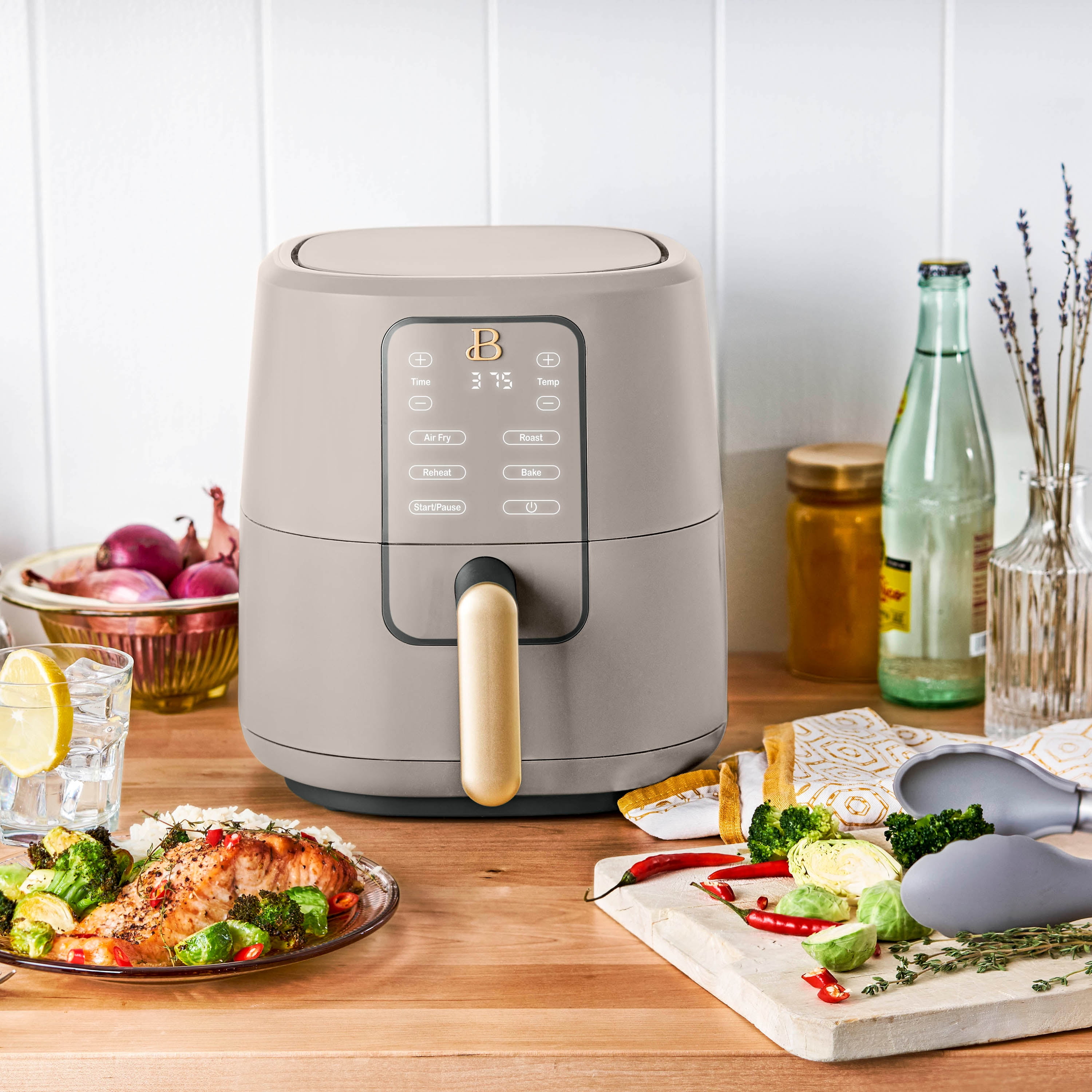 Beautiful 3 0QT Air Fryer Touchscreen Wildflower Porcini by Drew Barrymore