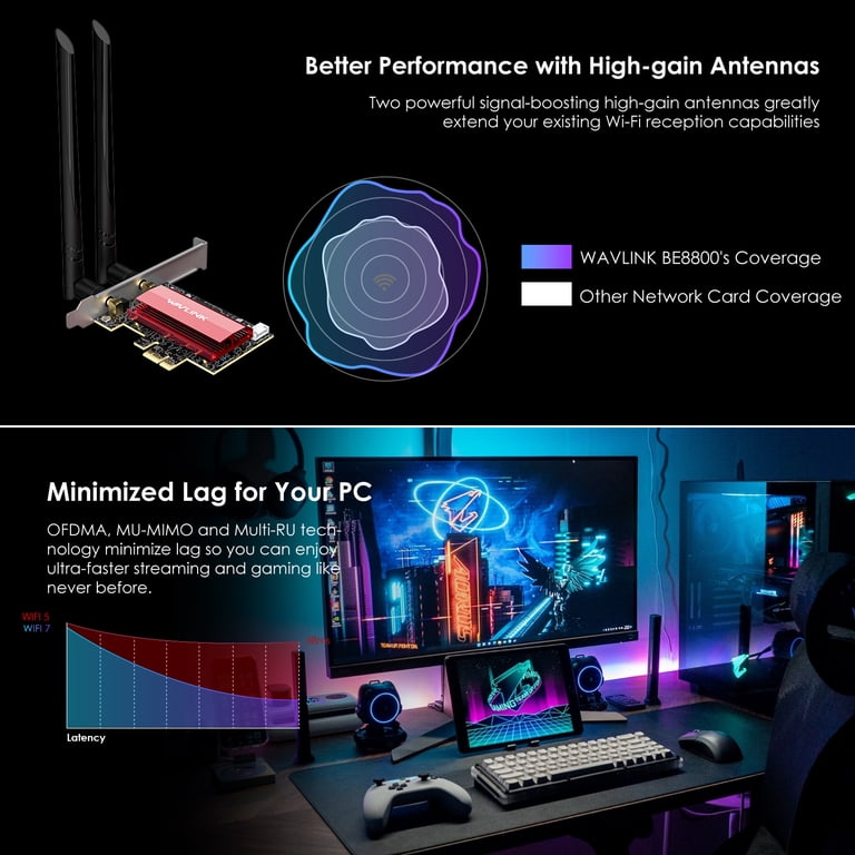 Adattatore WiFi Derapid AC1200 Bluetooth Dual Band 2.4GHZ/5Ghz scheda di rete Wireless PCIE Chip