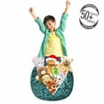 thumbnail image 3 of Ethnic Storage Toy Bag Chair, Paisley Leaves Persian Blooms Culture Flowers Pattern, Stuffed Animal Organizer Washable Bag, Large Size, Sea Green Green, by Ambesonne, 3 of 3