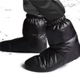 thumbnail image 2 of Soidarity Calcetines altos de plumón de invierno Botines de plumón de pato impermeables Cierre de cordón Botas de cubierta de pie rellenas Ropa Deportiva, Zapatos negro L, 2 of 6