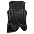 thumbnail image 2 of Craaazy Camisole Satinée Sans Manches à Col en V Unie Décontractée pour Femme avec Détail Anneau pour Usage Quotidien, 2 of 6