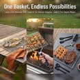 thumbnail image 3 of Fish Grill Basket, Folding Portable Fish Grilling Rack for BBQ – Stainless Steel Grilling Basket for Veggies, Shrimp & Meat Cook, Comes with 2 Basting Brushes, 3 of 6