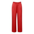thumbnail image 4 of Gunia Wide Leg Pants Women Casual Pants Elastic Waist Loose Fit Trousers Soft Flowy Straight Leg Pants Summer Flowy Pants, 4 of 5