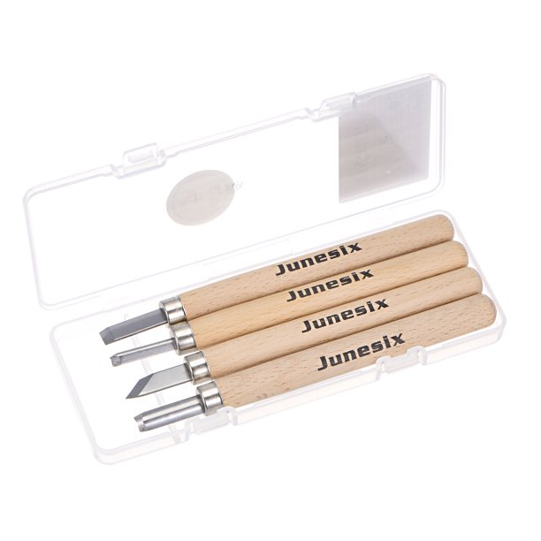 Artesanal Tallado Cuchillo Juego, 7,3mm/7,3mm/5mm/4mm SK5 Grande Plano Diagonal Redondo Triángulo Hoja Madera Mango Arte Afición Bricolaje Grabado Herramienta 2 Juegos (8uds) Unique Bargains cuchillos de arte