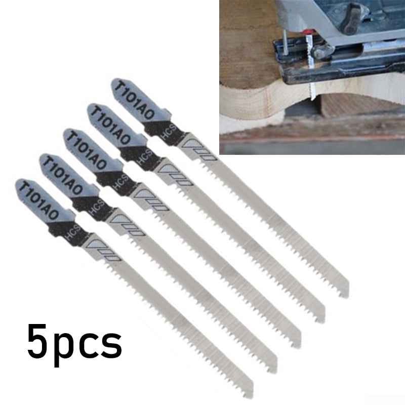 5x Silver Jigsaw Blades Set Teeth Cutting For Jig Saw Metal Plastic