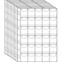 10 Sheets Coin Sleeves for Coin Album Binder,Bexikou 300 Pocket Coin Protectors Pages, 9 Hole Coin Collection Pages Coin Pocket Holders for Currency, Stamp, Coin