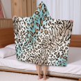 thumbnail image 5 of Leopard and Tiger Pattern Hooded Bath Towel，50"x30" for Ages 3 To 12 Kids, Quick Dry Lightweight Soft Microfiber Hood Beach Towel Cover Up for Kids, 5 of 7