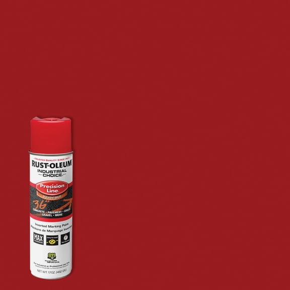 Rust-Oleum 203029-12PK Industrial Choice Inverted Solvent-Based Marking Spray Paint, 17 Oz, Safety Red, 12 Pack