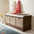thumbnail image 3 of SAFAVIEH Landers 3 Drawer Storage Bench with Cushion, Brown, 3 of 16