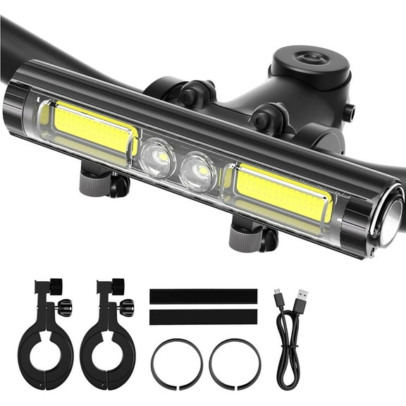 Bike Lights for Night Riding, Rechargeable Bicycle Headlight with Hook, 8 Modes, Aluminum Alloy, Super Bright LED Waterproof Bike Headlight for Mountain, MTB Off-Road, Cycling Commuting