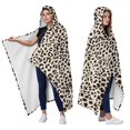 thumbnail image 2 of Wearable Blanket,Black and Tan Leopard Print Hooded Wearable Flannel Blanket for Adults & Teens,Winter Poncho Shawl Wrap Cape Cozy Anti-Pill,60"x80", 2 of 5