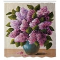thumbnail image 3 of Flower Shower Curtain, Oil Painting Artwork of a Spring Bouquet in a Vase Lilac Blossoms Seasonal Nature, Fabric Bathroom Set with Hooks, 69W X 70L Inches, Multicolor, by Ambesonne, 3 of 3