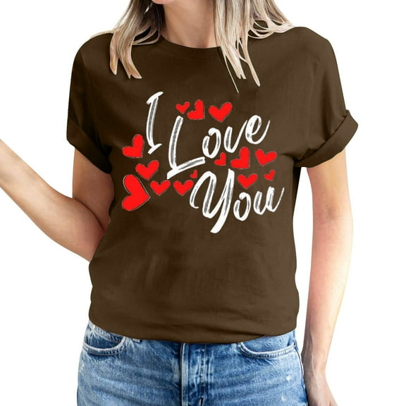 ICHUANYI Women's T-shirt Fashion Letter Print Shirts Short Sleeve Crew Neck Tops Cloth New Trending