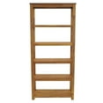 thumbnail image 2 of NPD Furniture Tiburon 34.5" Wood Slatted Book Shelf in Brown/Amber, 2 of 5