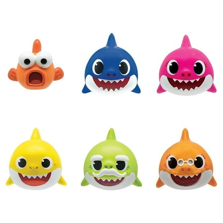 Mash'Ems - Baby Shark - Series 1 - Squishy Collectible Figure 4 Pack (Assortment May Vary)