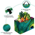 thumbnail image 3 of Peacock Feathers Large Capacity Reusable Oxford Cloth Grocery Basket - Foldable Shopping Bag for Picnics & Shopping, 3 of 7