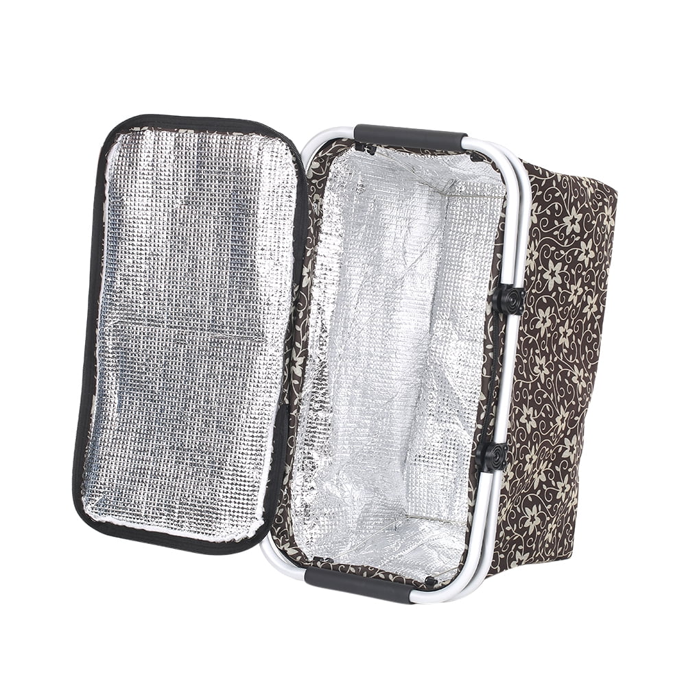 Large Capacity Folding Collapsible Picnic Basket Insulated Cooler Bag