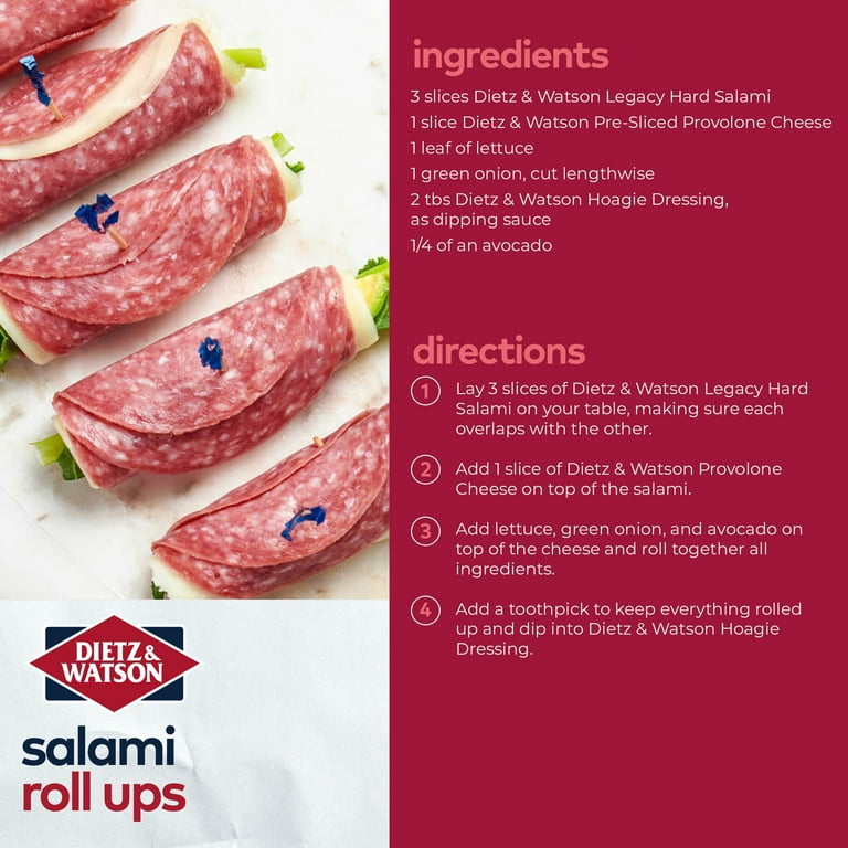 Dietz & Watson Baby Genoa Salami 7 oz vegetarian-fed pork chub