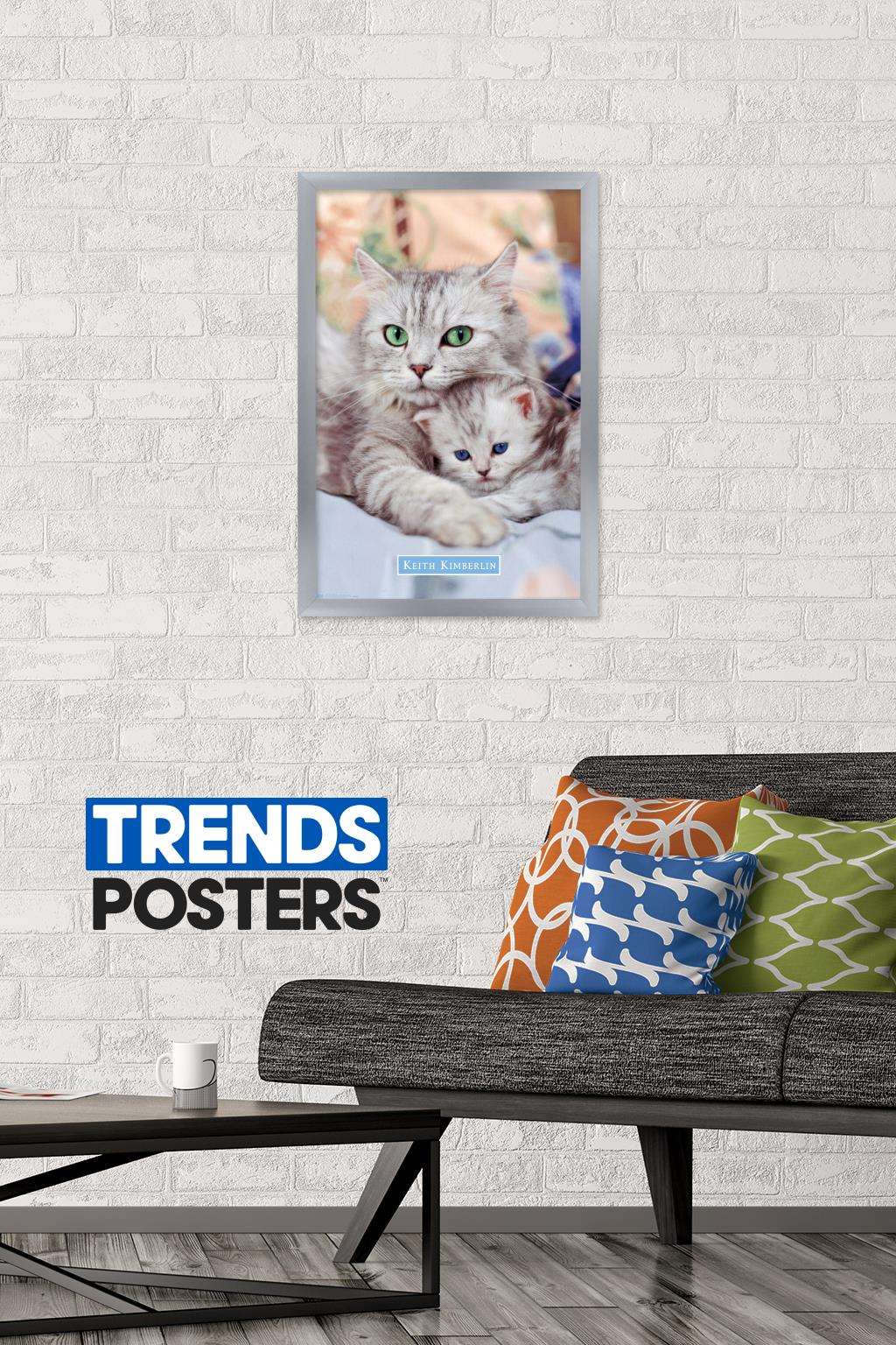 Keith Kimberlin - Momma and Kitten Wall Poster, 14.725" x 22.375", Framed
