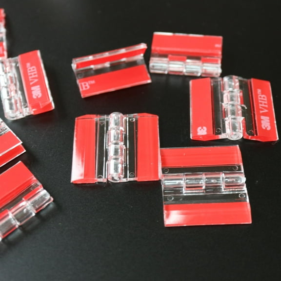 10 x Acrylic Hinges. No glue required, Self Adhesive. Transparent Clear Plastic Acrylic 30mm -10 Pack-, (1 3/16 in)