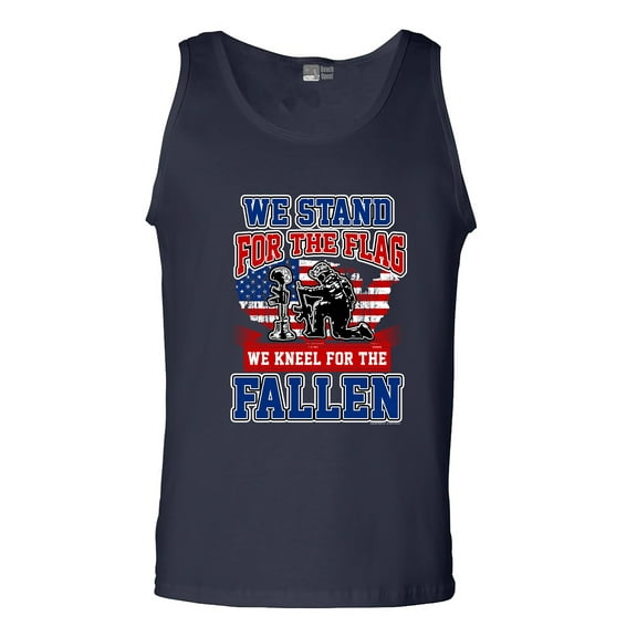 We Stand For The Flag And We Kneel For The Fallen USA Army DT Adult Tank Top
