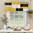 thumbnail image 3 of Yellow Black Patchwork Window Valance Curtain Abstract Art Rod Pocket Short Curtain for Living Room, Bedroom & Kitchen Window Decor 54x18in, 3 of 8