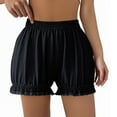 thumbnail image 2 of YangJinLian Ice Silk Bloomers for Women Lace Trim Plus Size Pettipants Loose Ruffle Slip Shorts Culotte Black, 2 of 3