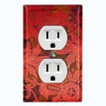 thumbnail image 1 of Metal Light Switch Plate Cover Red Floral Damask Wallpaper WAL026, 1 of 13