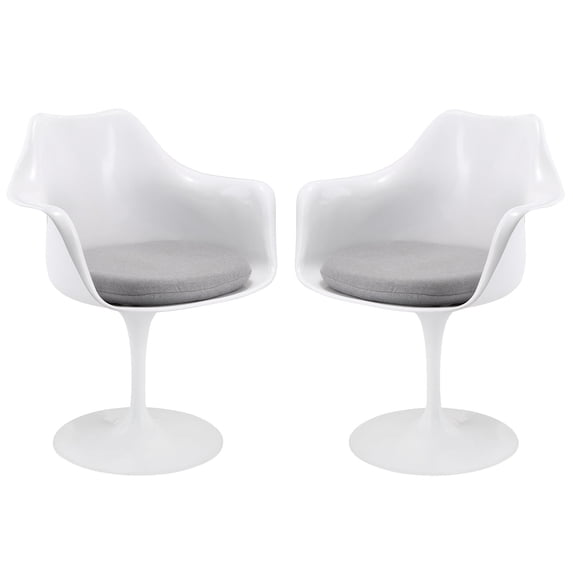 Modern Contemporary Kitchen Dining Armchair Set of Two Gray