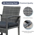thumbnail image 4 of JOIVI 3 Piece Outdoor Modern Bistro Set, Wicker Conversation Set, Patio Rattan Chair Set, with Coffee Table, Garden (Dark Grey), 4 of 6