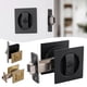 thumbnail image 4 of Cerradura de puerta corredera oculta sin llave, cerradura de puerta traslacional para habitación interior, gancho doble, negro mate, 4 of 5