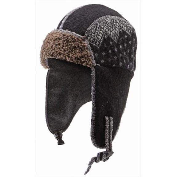 Icebox Xob 867-12 Icebox Xobomber Winter Hat - Black & Grey, Medium-Large